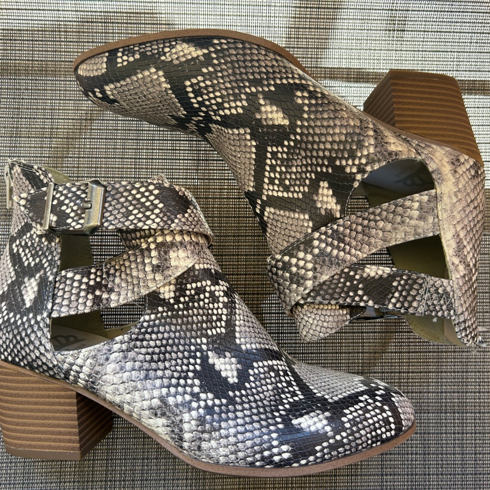 Fergalicious Snake Print Ankle Booties